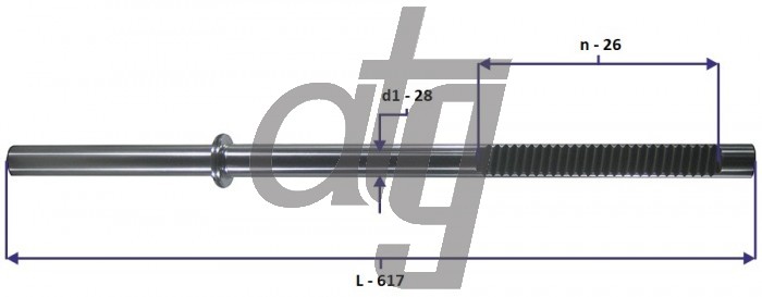 Steering rack bar<br><br>BMW 5 (E39) 1995-2004<br> (L - 617, d1 - 28, n - 26)<br><br>