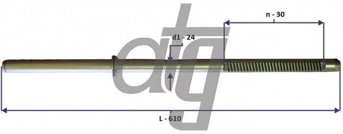 Steering rack bar<br><br>MITSUBISHI Lancer IX 2003-2011<br> (L - 610, d - 24, n - 30)<br><br>