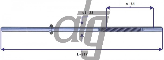 Steering rack bar<br><br>IVECO Daily III 1999-2006 ZF<br> (L - 817, d1 - 28, n - 34)<br><br>