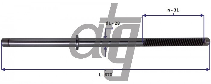 Steering rack bar<br><br>VW Transporter T4 1990-2003<br> (L - 670, d1 - 28, n - 31)
<br><br>