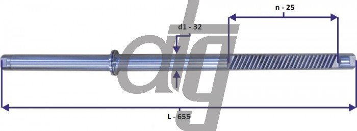 Steering rack bar<br><br>MERCEDES S (W220)<br> (L - 655, d1 - 32, n - 25)<br><br>
