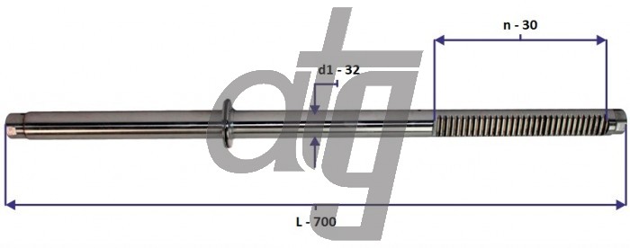 Steering rack bar<br><br>MERCEDES Sprinter 901<br> (L - 700, d1 - 32, n - 30)<br><br>