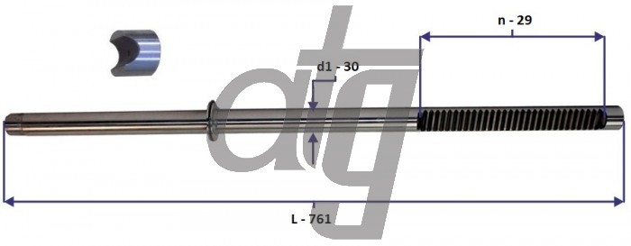 Steering rack bar<br><br>MERCEDES ML164 2005-2011<br> (L - 761, d1 - 30, n - 29)<br> *includes custom pressure piece<br><br>
