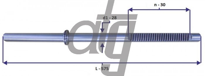 Steering rack bar BMW 3 E46 (L - 575, d1 - 28, n - 26)