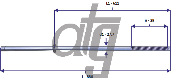 Steering rack bar<br><br>RENAULT Master II<br> (L - 886, d1 - 28, z - 29, L1 - 611)<br><br>