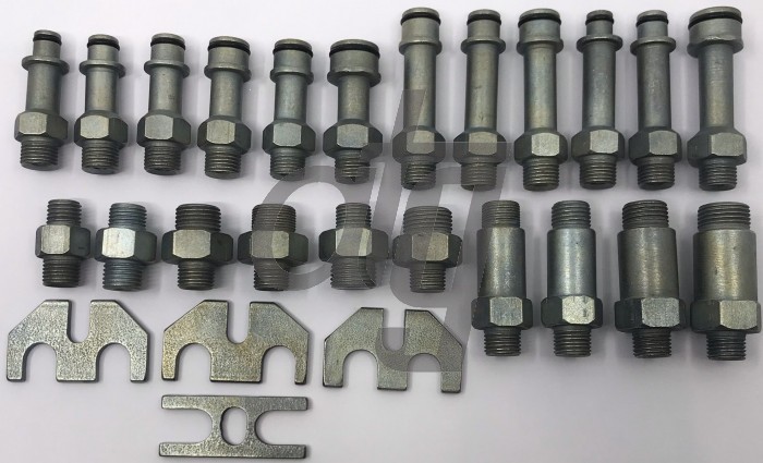 Set of nozzles for hydraulic steering testing systems